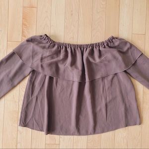 SOLD 🌼 Mauve Wilfred Off The Shoulder Long Sleeve
